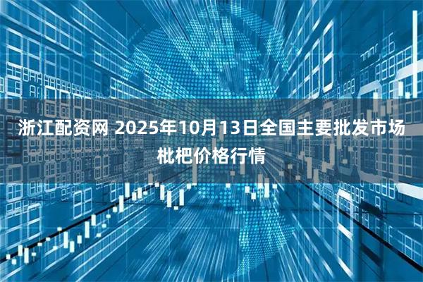 浙江配资网 2025年10月13日全国主要批发市场枇杷价格行情